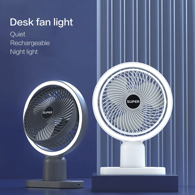 Circulating Rechargeable Tabel Fan With Light